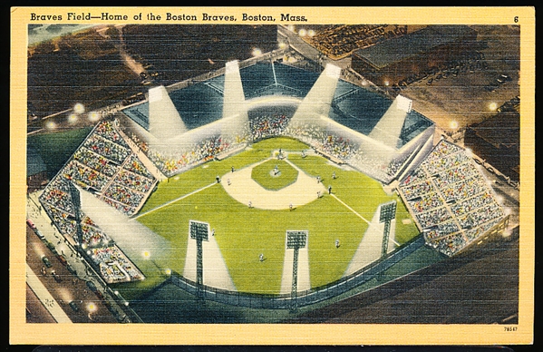 1930-‘50’s “Braves Field- Home of the Boston Braves, Boston, Mass” #78547 Linen Postcard