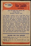 1955 Bowman Football- #152 Tom Landry, Giants