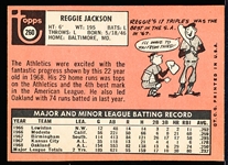 1969 Topps Bb- #260 Reggie Jackson, A’s- Rookie!