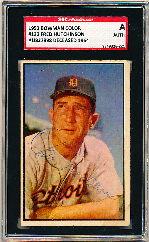 Lot Detail - 1953 Bowman Baseball Color- #132 Fred Hutchinson, Tigers ...