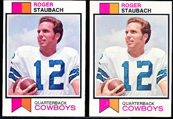 1973 Topps Fb- #475 Roger Staubach, Cowboys- 2 Cards