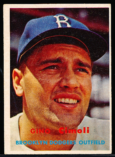 1957 Topps Baseball- #319 Gino Cimoli, Brooklyn