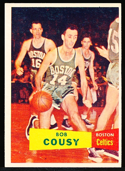 1957-58 Topps Basketball- #17 Bob Cousy, Celtics- Rookie!