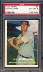 1957 Topps Baseball- #1 Ted Williams, Red Sox- PSA Ex-Mt 6 
