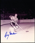 Autographed Doug Mohns Boston Bruins NHL B/W 8” x 10” Game Action Photo