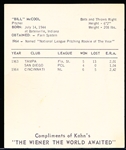 1965 Kahns Bb- Bill McCool, Reds