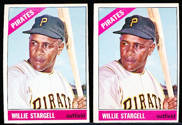 1966 Topps Baseball- #255 Willie Stargell, Pirates- 2 Cards