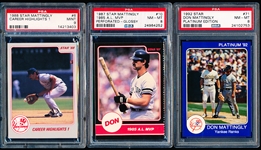 1987-92 Star Co. Don Mattingly- 5 Diff PSA Graded