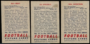 1951 Bowman Fb- 3 Diff Chicgao Bears