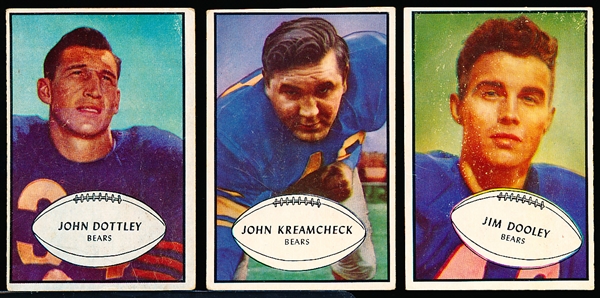 1953 Bowman Football- 3 Diff Chicago Bears