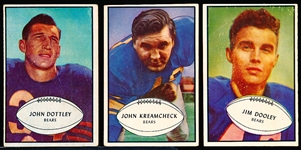 1953 Bowman Football- 3 Diff Chicago Bears