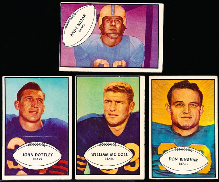 1953 Bowman Football- 4 Diff Chicago Bears