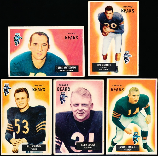 1955 Bowman Football- 5 Diff Chicago Bears