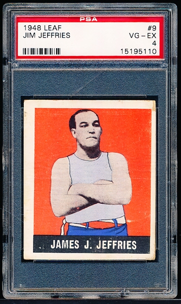 1948 Leaf Boxing- #9 Jim Jeffries- PSA Vg-Ex 4 