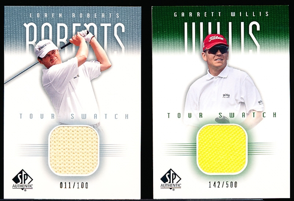 2001 SP Authentic Golf- Tour Swatch “Golf Shirt” Cards- 2 Diff