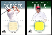 2001 SP Authentic Golf- Tour Swatch “Golf Shirt” Cards- 2 Diff