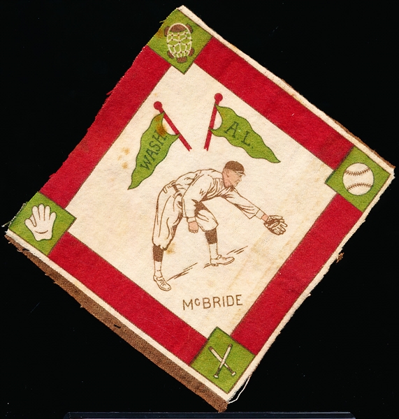 1914 B18 Baseball Blanket- McBride, Wash AL – Green Pennants Version