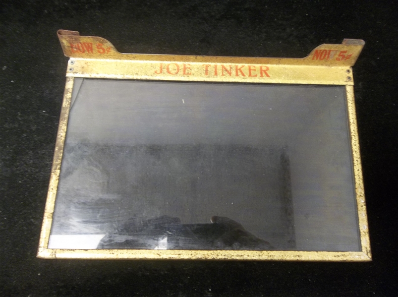 1910’s? Joe Tinker Cigars Bsbl. Glass Box Lid