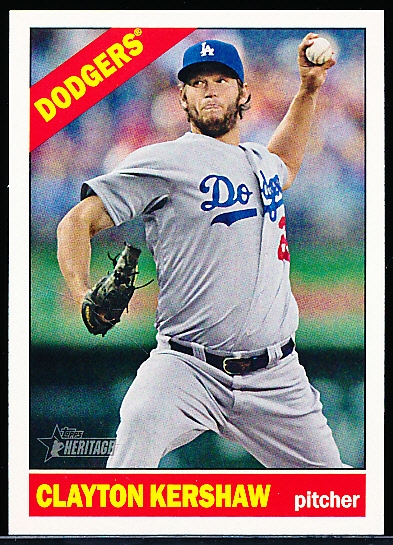2015 Topps Heritage Bsbl. #100 Clayton Kershaw Action SP