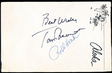 Autographed Ralph Houk and Tom Lasorda Bsbl. 5-¼” x 8-¼” “Aloha” Note Page