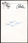 Autographed Duke Snider Bsbl. 5-¼” x 8-¼” “Aloha” Note Page