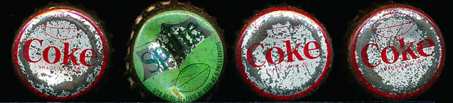 1964 Coke Caps Cleveland Browns Ftbl.- 4 Diff.