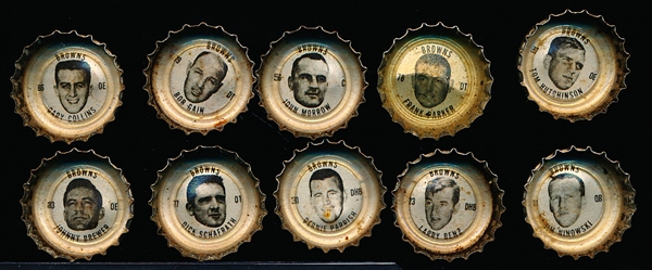 1964 Coke Caps Cleveland Browns Ftbl.- 10 Diff.