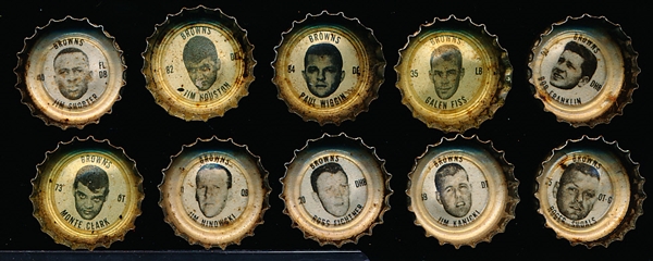 1964 Coke Caps Cleveland Browns Ftbl.- 10 Diff.