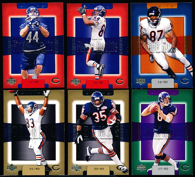 2003 UD Finite Ftbl. “Gold”- 6 Diff. Chicago Bears- All #/50!