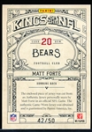 2010 Panini Kings of the NFL “Prime Material” #20 Matt Forte, Bears- #42/50!