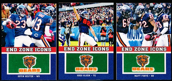 2011 Topps Ftbl. “End Zone Icons”- 3 Diff. Chicago Bears