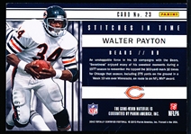 2012 Totally Certified Ftbl. “Stitches in Time Material” #23 Walter Payton, Bears- #81/99!