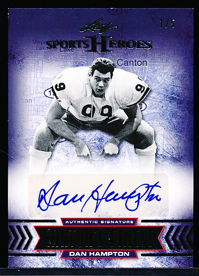 2013 Leaf Sports Heroes Ftbl. “Canton’s Finest Gold Autograph” #CF-DH1 Dan Hampton, Bears- #1/5!