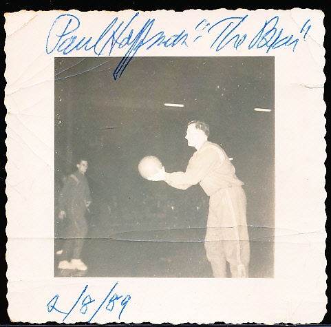 Autographed Paul “The Bear” Hoffman 1950’s NBA 3 1/8” x 3” Snapshot Photo