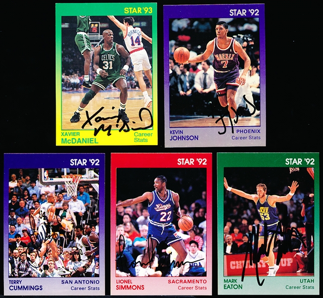 1992-93 Star Company Basketball- 5 Diff. Autographed Cards