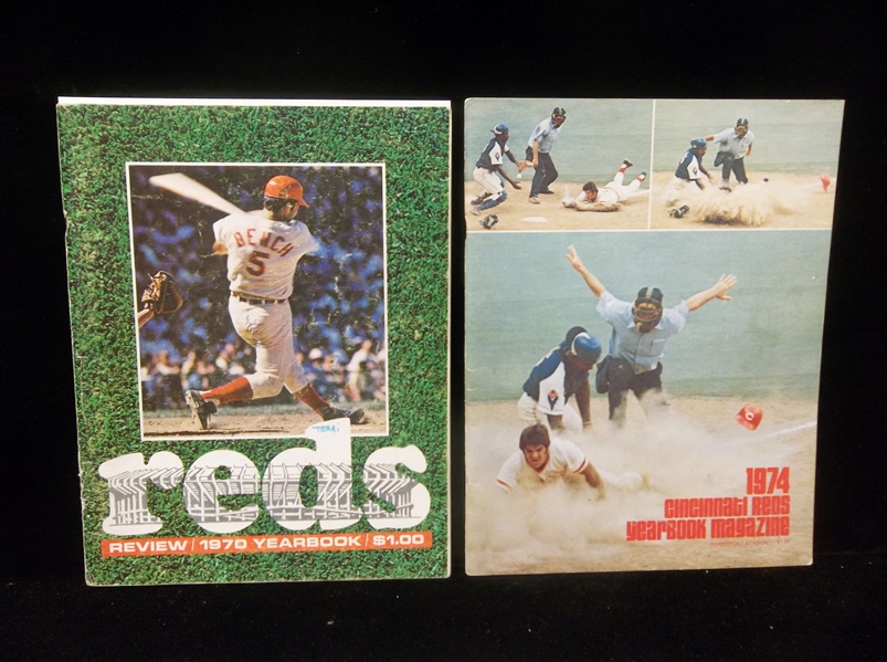 1970 and 1974 Cincinnati Reds MLB Yearbooks