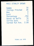 Autographed 1975 TCMA 1946 Boston Red Sox Bsbl.- Mace Brown