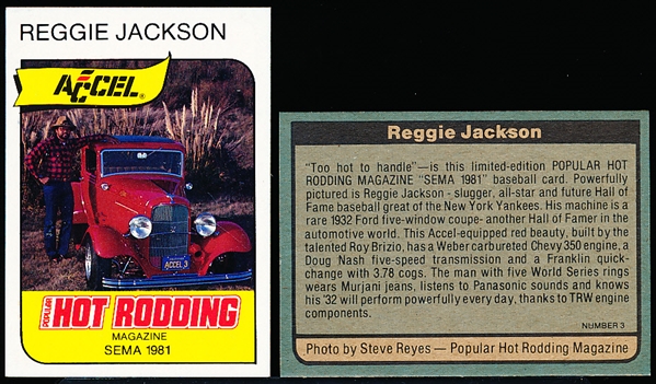 1981 Popular Hot Rodding Magazine Reggie Jackson Sema 1981 Accel Car Cards #3- 25 Cards