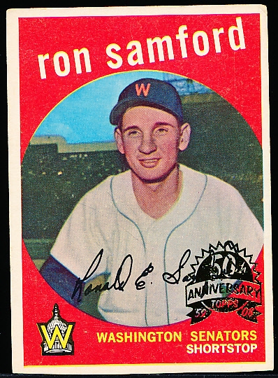 2008 Topps Heritage Bb- 50th Anniversary 1959 Topps Original- #242 Ron Samford, Senators