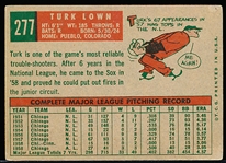 2008 Topps Heritage Bb- 50th Anniversary 1959 Topps Original- #277 Turk Lown, White Sox