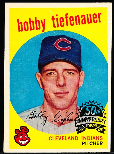 2008 Topps Heritage Bb- 50th Anniversary 1959 Topps Original- #501 Bobby Tiefenauer, Indians
