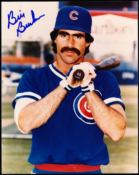 Autographed Bill Buckner Chicago Cubs Bsbl. Color 8” x 10” Photo