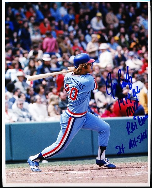 Autographed Jeff Burroughs Texas Rangers Bsbl. Color 8” x 10” Photo