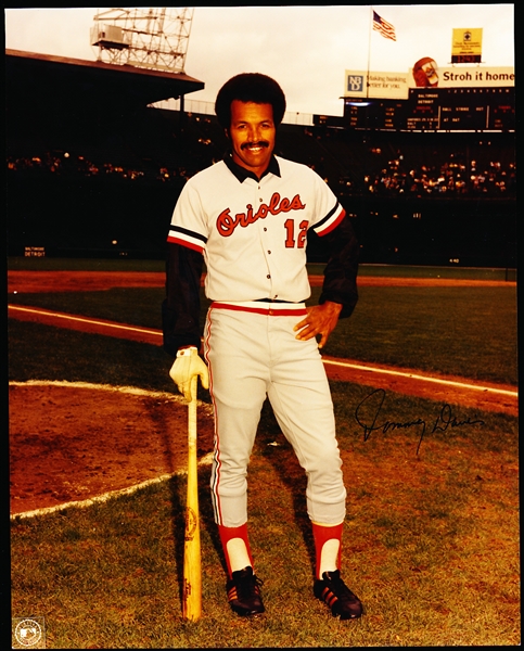 Tommy Davis Autographed Baltimore Orioles Bsbl. Color 8” x 10” Photo