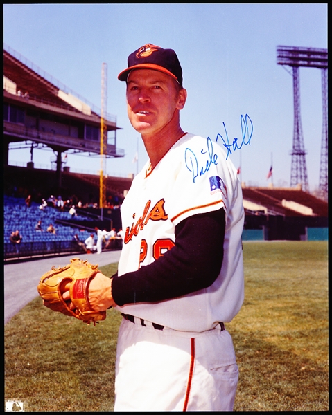 Dick Hall Autographed Baltimore Orioles Bsbl. Color 8” x 10” Photo