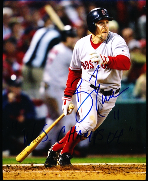 Autographed Bill Mueller Boston Red Sox Bsbl. Color 8” x 10” Photo
