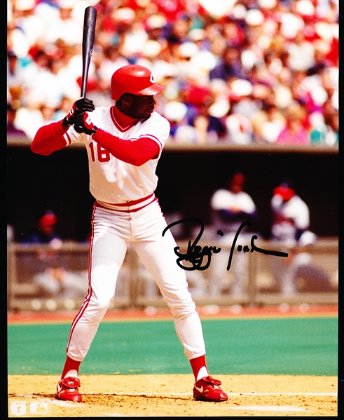 Autographed Reggie Sanders Cincinnati Reds Bsbl. Color 8” x 10” Photo