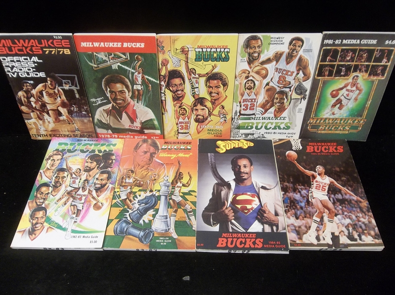 Milwaukee Bucks NBA Media Guides- 9 Diff