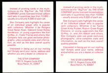 1990’s Star Co. Basketball- 2 Diff. Michael Jordan “Ad Cards” Chicago Bulls