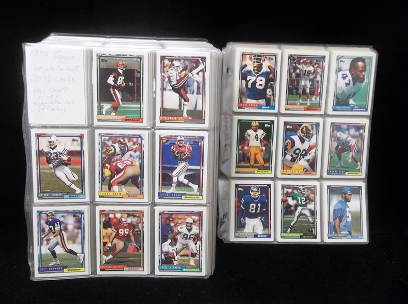 1992 Topps Football Complete Set of 759 Plus 634 Diff. “Gold” Cards